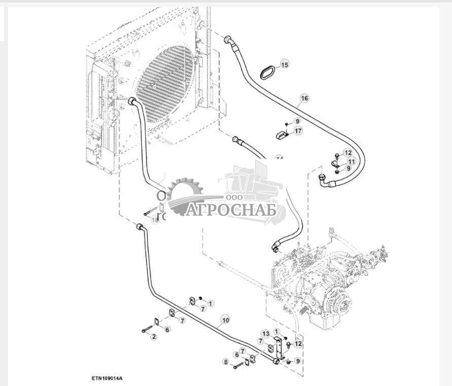 Шланги и фитинги охладителя гидростатического масла, Final Tier 4 